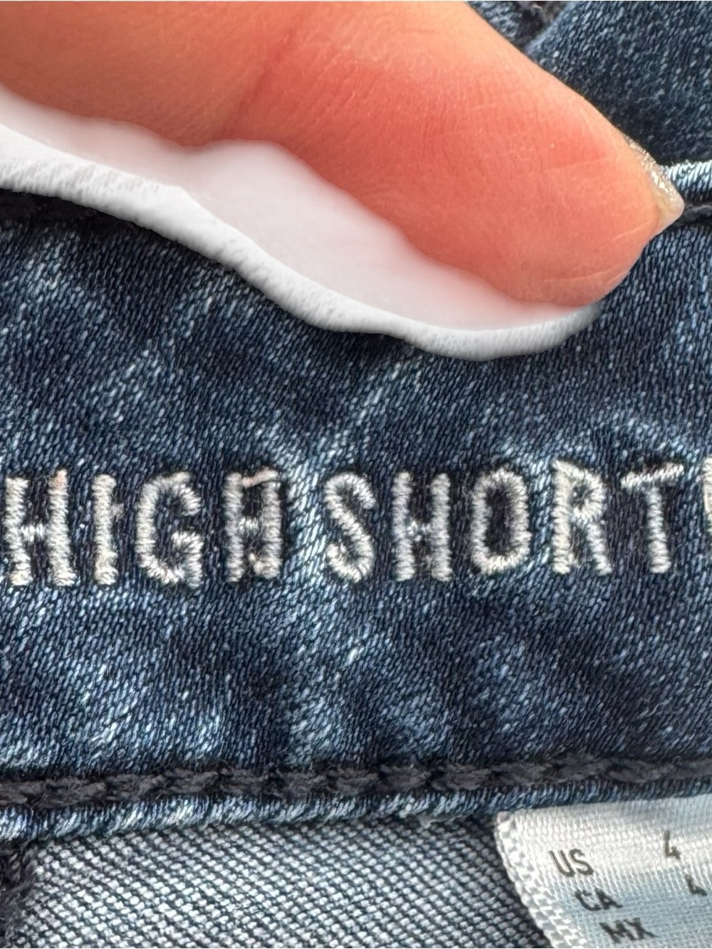 American Eagle Super Stretch Sky High Shortie Jean Shorts Rise 10" Ins 2" Size 4 - Picture 8 of 14
